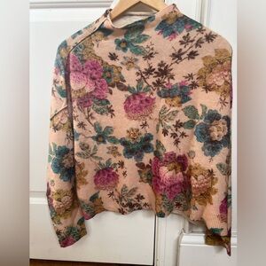 Pilcro Alani Cashmere Floral Sweater Small Anthropologie